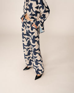 Grace and Mila ‘Marine Pavot’ Geometric Print Trousers