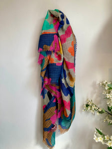 Ombré Multi Coloured Wool Scarf