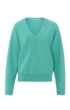 Load image into Gallery viewer, YAYA Soft Turquoise V Neck Sweater
