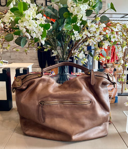 Italian Vintage Leather Bag Soft Brown