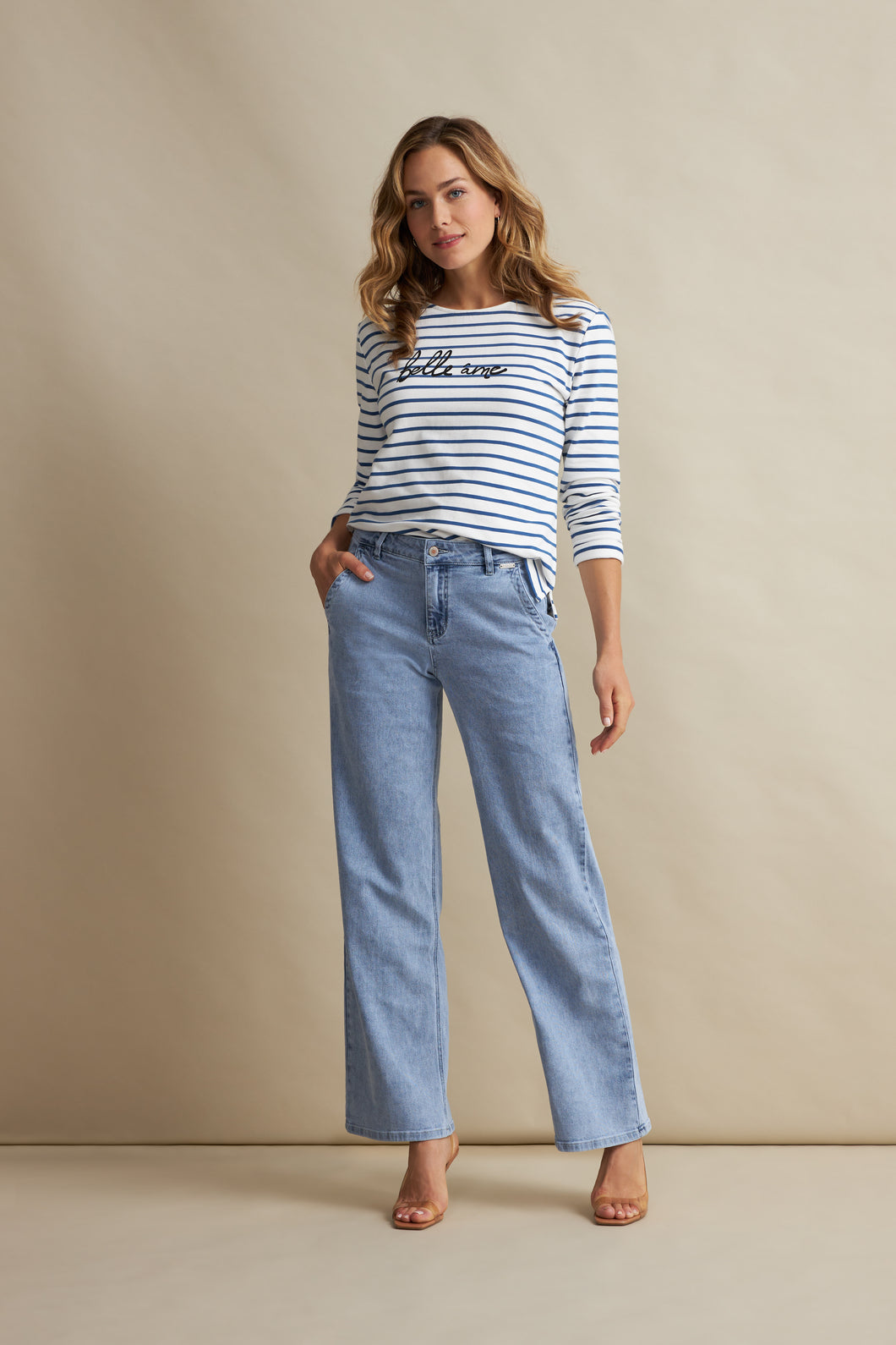 Red Button ‘Colette’ Bleach Wide Leg Jeans