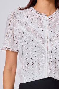 White Broderie Anglaise Shirt