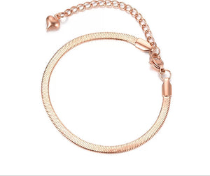 Gold Flat Snake Chain Bracelet