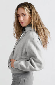 YAYA Soft Grey Crop Hoodie