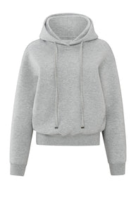 YAYA Soft Grey Crop Hoodie