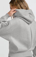 Load image into Gallery viewer, YAYA Soft Grey Crop Hoodie
