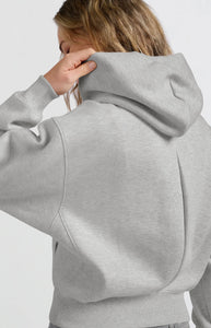 YAYA Soft Grey Crop Hoodie