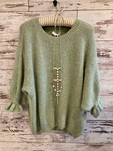 Mohair Blend Jumper With Frill