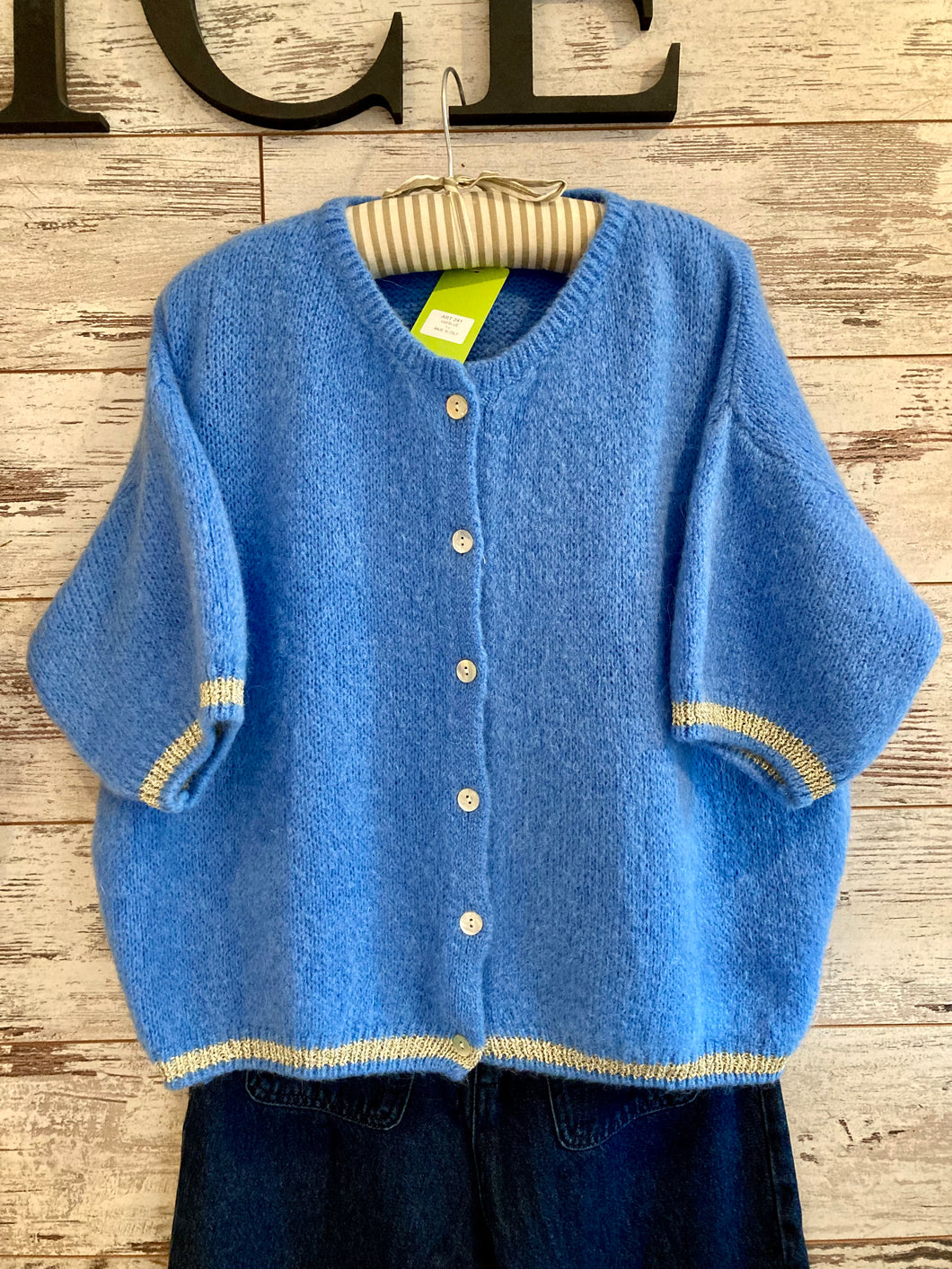 Mohair Short Sleeve Cardigan