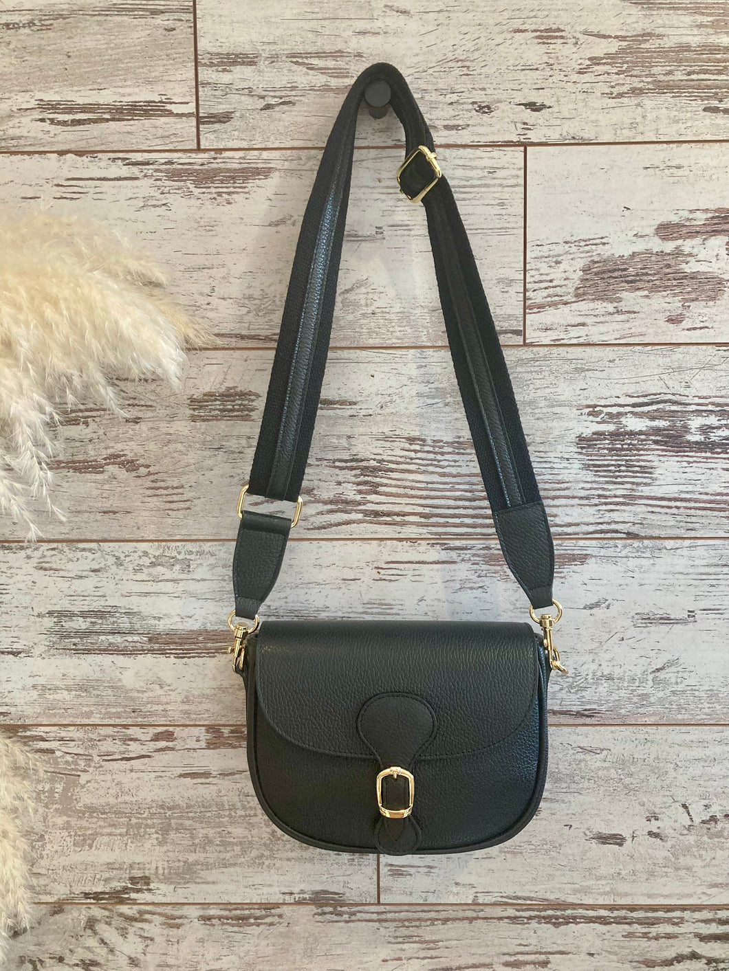 Italian Leather Saddle Bag